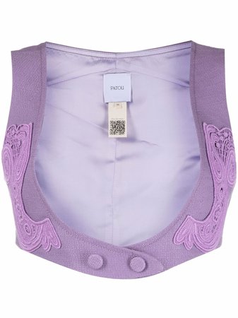 Patou embroidered-patch waistcoat - FARFETCH