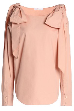 Bow-detailed cotton-poplin blouse | CHLOÉ |