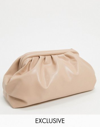 Glamorous Exclusive oversized slouchy pillow clutch bag in camel | ASOS