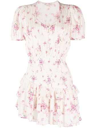 LoveShackFancy short-sleeve floral-print Dress - Farfetch