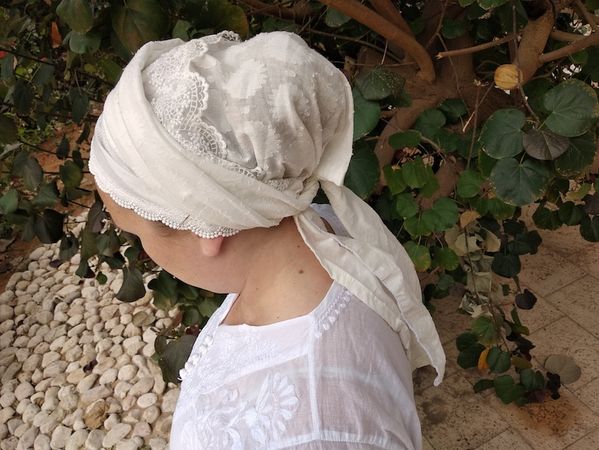 Sale White sinar tichel Head wrap headscarf | Etsy