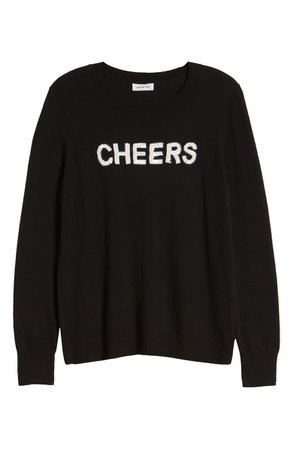 Court & Rowe Sequin Cheers Sweater black