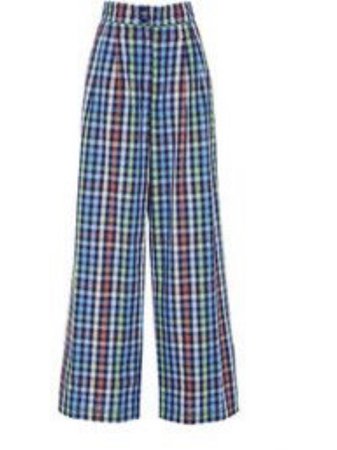 Blue, Red, Green and White Plaid Pants
