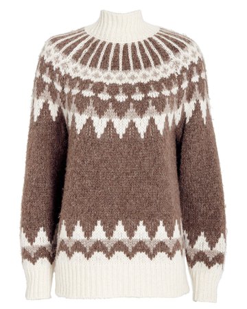 Fair Isle Intarsia Turtleneck Sweater