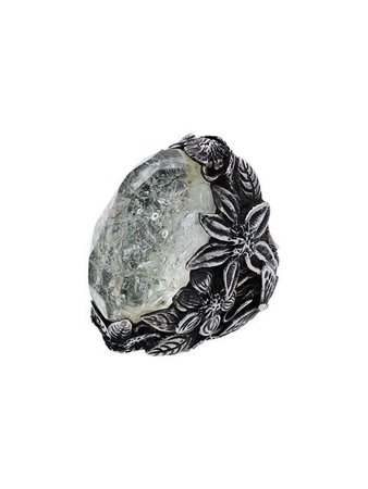 Lyly Erlandsson silver and grey resin Winter ring