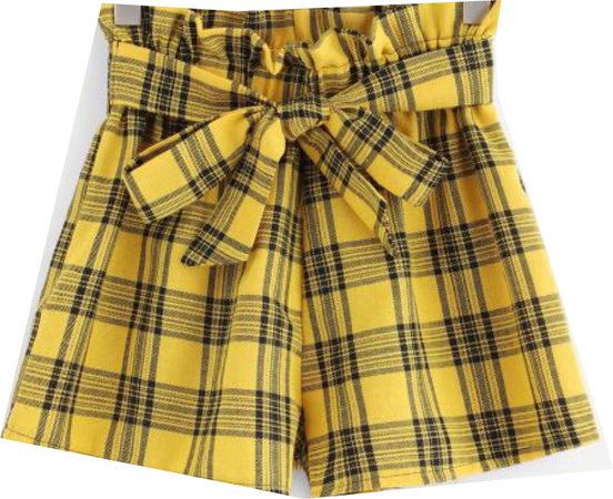 yellow plaid shorts