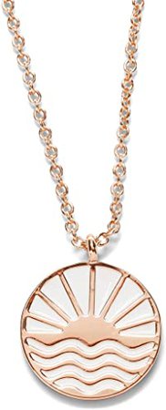 Amazon.com: Pura Vida Rose Gold Sunrise to Sunset Medallion Necklace - 16-Inch, 2" Extender: Jewelry