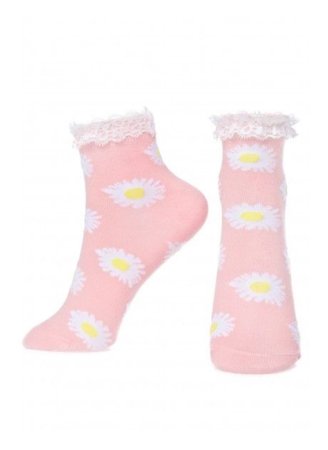 pink daisy socks frilly