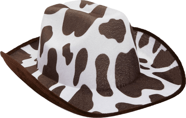 brown cow print cowboy hat