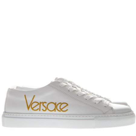 Versace White Sneakers With Embroidered Logo