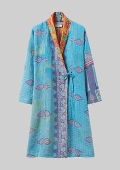 Recycled Kantha Gown | Blues