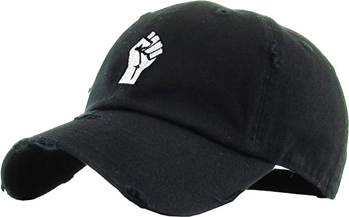 *clipped by @luci-her* KBSV-029 BLK Fist Dad Hat Baseball Cap Polo Style Adjustable: Clothing