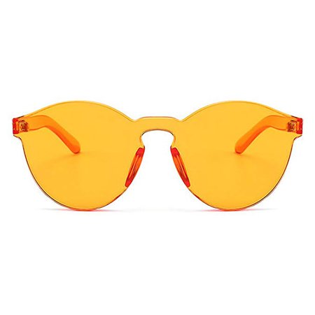 Amazon.com: Armear Oversized One Piece Rimless Tinted Sunglasses Clear Colored Lenses (Orange, 58): Clothing