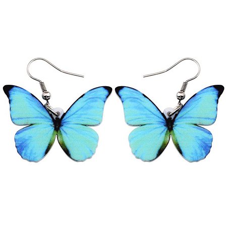 Amazon.com: Bonsny Drop Dangle Big Morpho Menelaus Butterfly Earrings Fashion Insect Jewelry For Women Girls: Clothing