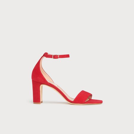 Nissi Red Suede Block Heel Sandals | Shoes | L.K.Bennett