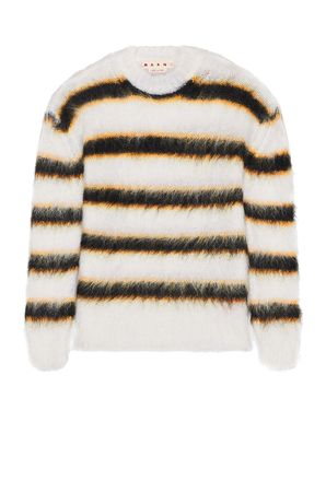 Marni Long Sleeve Crewneck Sweater in Lily White | FWRD