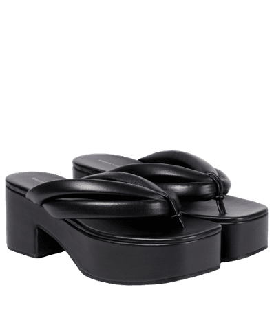 DRIES VAN NOTEN - Leather platform thong sandals