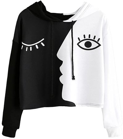 Amazon.com: Zulmaliu Girl Sweatshirt, Fashion Panda Print Long Sleeve Crop Top Hoodies (Black 10,XL): Clothing