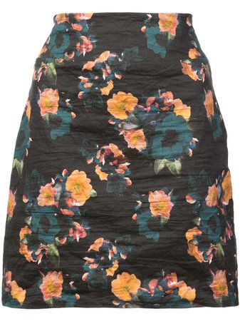 Nicole Miller Vintage Floral Mini Skirt BF10338 Black | Farfetch