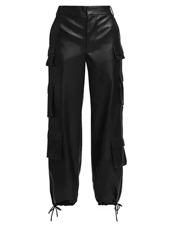 Shop Lamarque Bobbi Vegan Leather Cargo Pants | Saks Fifth Avenue