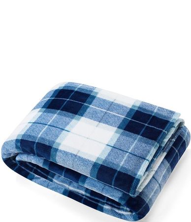 blue and white gingham blanket