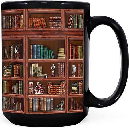 Amazon.com: 2IMT Library Bookshelf Mugs Book Lovers Coffee Mug - Librarian Coffee Mug Book Club Cup Bookish Items Bookworm Mug Gifts for Readers Book Lovers Black Mug 15oz : 2IMT: Home & Kitchen