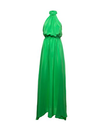 Federica Tosi Green Silk Long Dress