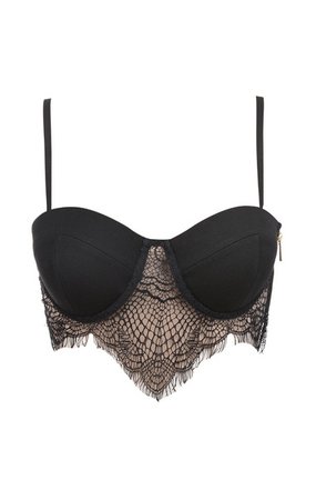 Clothing : Tops : 'Lazia' Black Lace Bralet Top