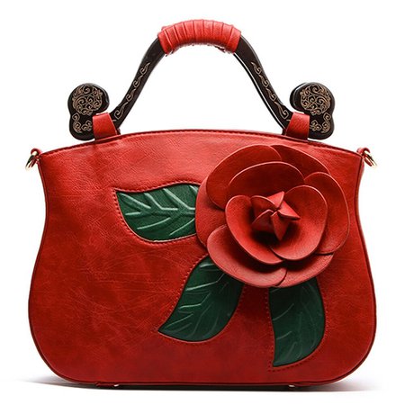 red leather rose handbag – Google-haku