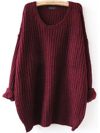 Batwing Drop Shoulder Loose Knit Sweater