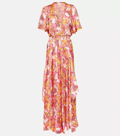 Floral Maxi Dress in Orange - Poupette St Barth | Mytheresa