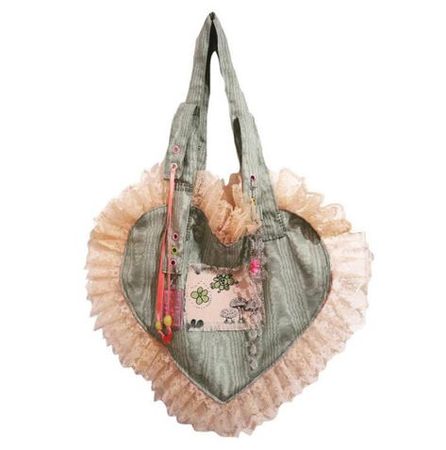 lace heart handbag