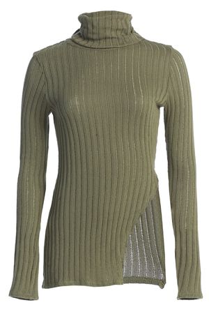 JLUXLABEL OLIVE ONE CALL AWAY RIBBED TURTLENECK TOP
