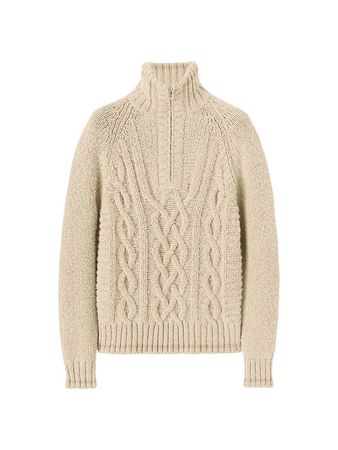 Shop Loro Piana Mezzocollo Cable Cashmere Sweater | Saks Fifth Avenue