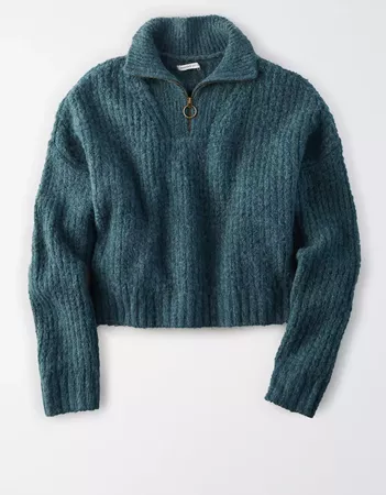 AE Cropped Quarter Zip Sweater
