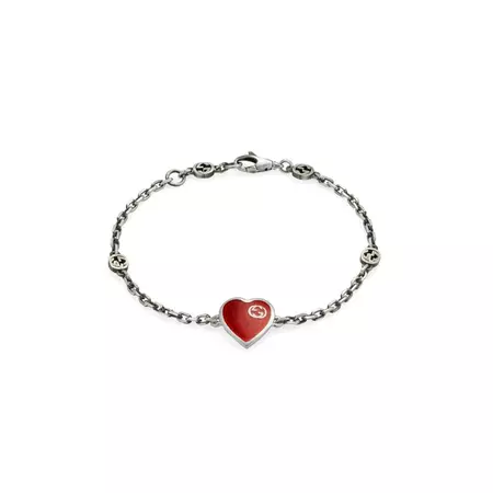 Gucci Red Enamel Heart Bracelet - Dracakis Jewellers