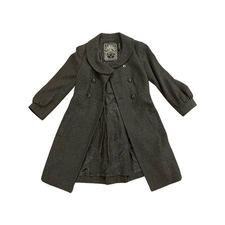 guess wool coat double breasted peter pan neckline button up coat jacket