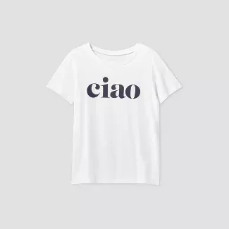 Women's Ciao Short Sleeve Graphic T-Shirt - White : Target