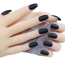 black matte acrylic nails - Google Search