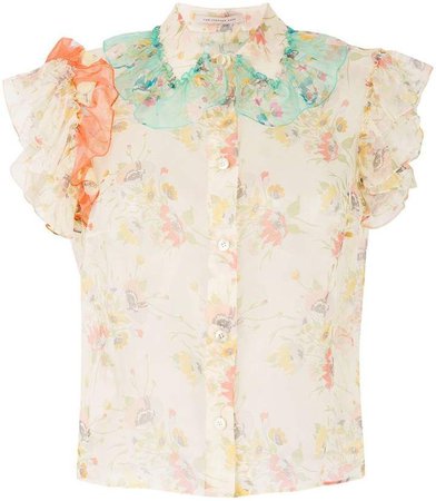 ruffle archive floral shirt