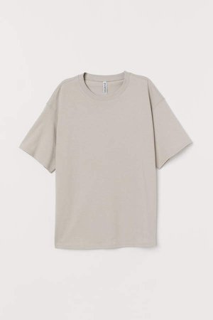 Wide-cut Cotton T-shirt - Brown