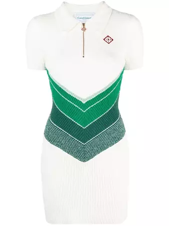 Casablanca chevron-knit Polo Dress - Farfetch