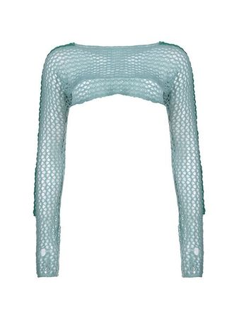 2022 Hollow Out Crochet Knit Bolero Shrug Blue S In Knits Online Store. Best For Sale | Emmiol.com