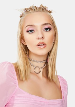 Double Chain O-Ring Choker With Vegan Leather Accents | Dolls Kill