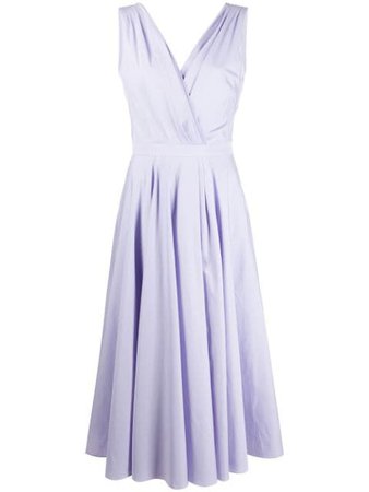 Shop purple Alexander McQueen drape-detailing V-neck midi dress with Express Delivery - Farfetch