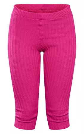 Hot Pink Chunky Rib Knit Leggings | Knitwear | PrettyLittleThing AUS