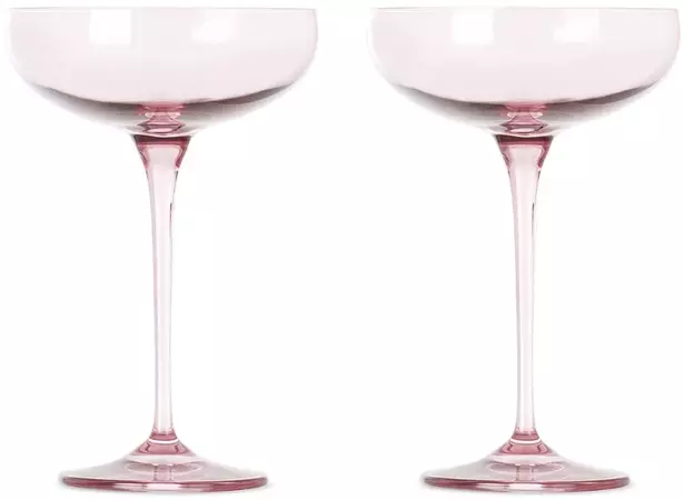 Pink Champagne Coupe Glasses, 8.25 oz by Estelle Colored Glass | SSENSE Canada