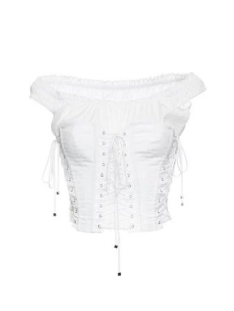 White off the shoulder sleeveless corset top