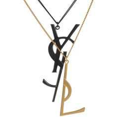 Saint Laurent Jewellery - YSL Monogramme Necklace Black/Gold