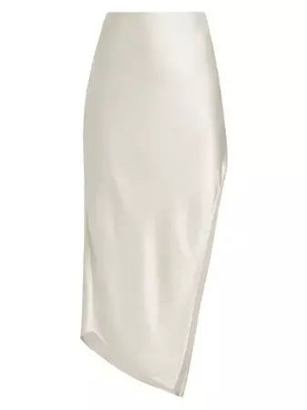Shop The Sei Bias Asymmetric Silk Satin Skirt | Saks Fifth Avenue